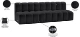 Arc Black Vegan Leather Modular Sofa 101Black-S3F Meridian Furniture