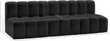 Arc Black Vegan Leather Modular Sofa 101Black-S3F Meridian Furniture