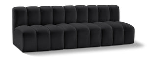 Arc Black Vegan Leather Modular Sofa 101Black-S3F Meridian Furniture