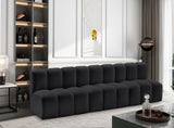 Arc Black Vegan Leather Modular Sofa 101Black-S3F Meridian Furniture