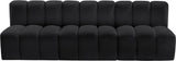 Arc Black Vegan Leather Modular Sofa 101Black-S3F Meridian Furniture