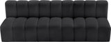 Arc Black Vegan Leather Modular Sofa 101Black-S3F Meridian Furniture