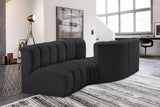 Arc Black Vegan Leather Modular Sofa 101Black-S4A Meridian Furniture