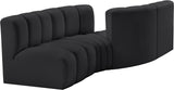 Arc Black Vegan Leather Modular Sofa 101Black-S4A Meridian Furniture