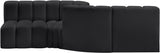 Arc Black Vegan Leather Modular Sofa 101Black-S4A Meridian Furniture