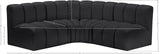 Arc Black Vegan Leather Modular Sofa 101Black-S4B Meridian Furniture