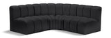 Arc Black Vegan Leather Modular Sofa 101Black-S4B Meridian Furniture