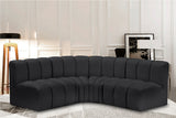 Arc Black Vegan Leather Modular Sofa 101Black-S4B Meridian Furniture