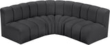 Arc Black Vegan Leather Modular Sofa 101Black-S4B Meridian Furniture