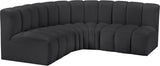 Arc Black Vegan Leather Modular Sofa 101Black-S4B Meridian Furniture