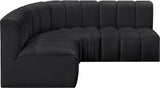 Arc Black Vegan Leather Modular Sofa 101Black-S4B Meridian Furniture