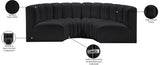 Arc Black Vegan Leather Modular Sofa 101Black-S4C Meridian Furniture