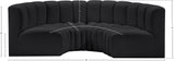 Arc Black Vegan Leather Modular Sofa 101Black-S4C Meridian Furniture