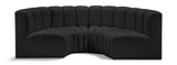 Arc Black Vegan Leather Modular Sofa 101Black-S4C Meridian Furniture