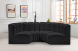 Arc Black Vegan Leather Modular Sofa 101Black-S4C Meridian Furniture