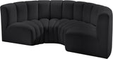 Arc Black Vegan Leather Modular Sofa 101Black-S4C Meridian Furniture