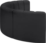 Arc Black Vegan Leather Modular Sofa 101Black-S4C Meridian Furniture