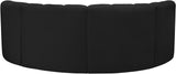 Arc Black Vegan Leather Modular Sofa 101Black-S4C Meridian Furniture