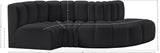 Arc Black Vegan Leather Modular Sofa 101Black-S4D Meridian Furniture