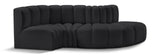 Arc Black Vegan Leather Modular Sofa 101Black-S4D Meridian Furniture