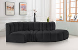 Arc Black Vegan Leather Modular Sofa 101Black-S4D Meridian Furniture