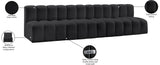 Arc Black Vegan Leather Modular Sofa 101Black-S4E Meridian Furniture