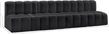 Arc Black Vegan Leather Modular Sofa 101Black-S4E Meridian Furniture