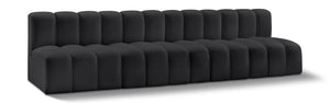 Arc Black Vegan Leather Modular Sofa 101Black-S4E Meridian Furniture