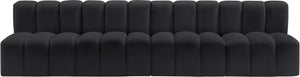Arc Black Vegan Leather Modular Sofa 101Black-S4E Meridian Furniture