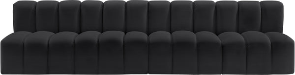 Arc Black Vegan Leather Modular Sofa 101Black-S4E Meridian Furniture