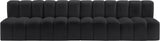 Arc Black Vegan Leather Modular Sofa 101Black-S4E Meridian Furniture