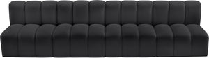 Arc Black Vegan Leather Modular Sofa 101Black-S4E Meridian Furniture