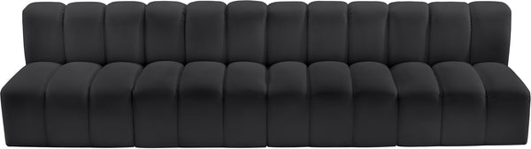 Arc Black Vegan Leather Modular Sofa 101Black-S4E Meridian Furniture