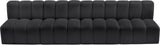 Arc Black Vegan Leather Modular Sofa 101Black-S4E Meridian Furniture