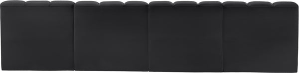 Arc Black Vegan Leather Modular Sofa 101Black-S4E Meridian Furniture