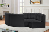 Arc Black Vegan Leather Modular Sofa 101Black-S4F Meridian Furniture