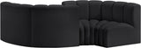 Arc Black Vegan Leather Modular Sofa 101Black-S4F Meridian Furniture