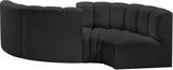 Arc Black Vegan Leather Modular Sofa 101Black-S4F Meridian Furniture