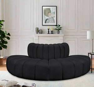 Arc Black Vegan Leather Modular Sofa 101Black-S4G Meridian Furniture