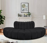 Arc Black Vegan Leather Modular Sofa 101Black-S4G Meridian Furniture