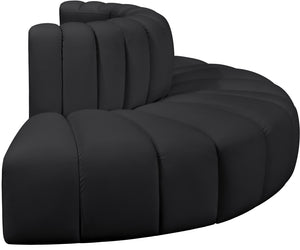 Arc Black Vegan Leather Modular Sofa 101Black-S4G Meridian Furniture