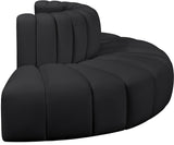 Arc Black Vegan Leather Modular Sofa 101Black-S4G Meridian Furniture