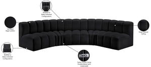 Arc Black Vegan Leather Modular Sofa 101Black-S5A Meridian Furniture
