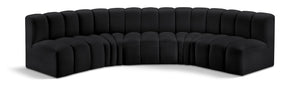 Arc Black Vegan Leather Modular Sofa 101Black-S5A Meridian Furniture