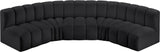 Arc Black Vegan Leather Modular Sofa 101Black-S5A Meridian Furniture