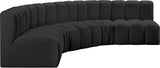 Arc Black Vegan Leather Modular Sofa 101Black-S5A Meridian Furniture