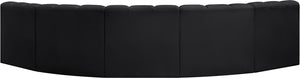 Arc Black Vegan Leather Modular Sofa 101Black-S5A Meridian Furniture