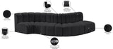 Arc Black Vegan Leather Modular Sofa 101Black-S5B Meridian Furniture