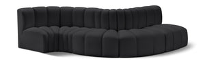 Arc Black Vegan Leather Modular Sofa 101Black-S5B Meridian Furniture