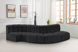 Arc Black Vegan Leather Modular Sofa 101Black-S5B Meridian Furniture